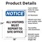 Signmission All Visitors Must Report To Site Office OSHA Notice Sign, Aluminum, 18in W x 24in L, 2PK OS-2PACK-NS-A-1824-V-15243 - alternate 6